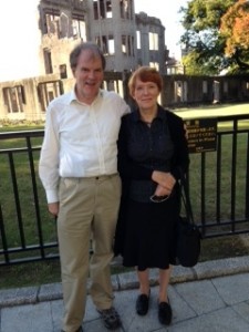 Richard and Gloria visiting the Peace Park at Hiroshima on 23 October