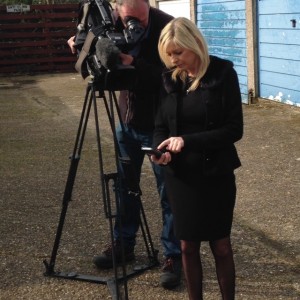 Trish being filmed by the BBC cameraman